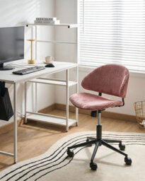 Beliani Office Chair Kiana Corduroy Pink - thumbnail 2