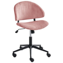Beliani Office Chair Kiana Corduroy Pink - thumbnail 4