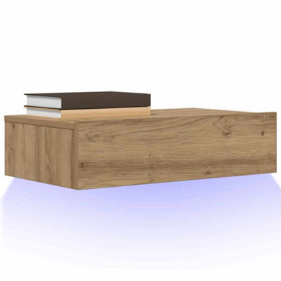 Walplus Tv Cabinet With Led Lights Artisan Oak 60X35X15.5 Cm - image 1