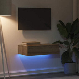 Walplus Tv Cabinet With Led Lights Artisan Oak 60X35X15.5 Cm - thumbnail 4