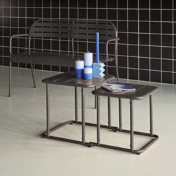 Sweeek - Square Outdoor Nesting Table In Steel Anthracite 45X45X45 Cm - Amelia - thumbnail 4