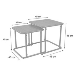 Sweeek - Square Outdoor Nesting Table In Steel Anthracite 45X45X45 Cm - Amelia - thumbnail 5