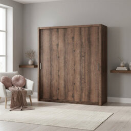 Spacious Bono Sz200 Sliding Door Wardrobe Practical Contemporary Bedroom Monastery Oak - thumbnail 1