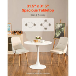Vevor Round Dining Table, 31.5 In Wood Table For 2-4 Person, Modern Circle Furniture, Leisure Coffee Office Tables - thumbnail 4