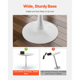 Vevor Round Dining Table, 31.5 In Wood Table For 2-4 Person, Modern Circle Furniture, Leisure Coffee Office Tables - thumbnail 5