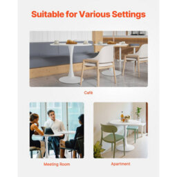 Vevor Round Dining Table, 31.5 In Wood Table For 2-4 Person, Modern Circle Furniture, Leisure Coffee Office Tables - thumbnail 6