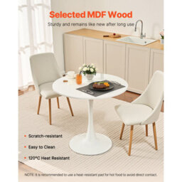Vevor Round Dining Table, 31.5 In Wood Table For 2-4 Person, Modern Circle Furniture, Leisure Coffee Office Tables - thumbnail 2