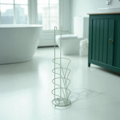 Showerdrape Vertu Sage Green Toilet Roll Holder & Spare Combo - image 1