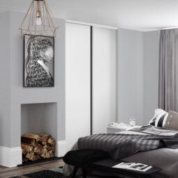 Spacepro Basic 1 Panel Matt White Sliding Wardrobe Door Set Of 2 (H)2220mm (W)1201mm - thumbnail 2