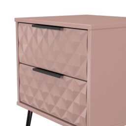 Anzio Matt Kobe Pink 2 Drawer Non-Extendable Bedside Table (H)574mm (W)450mm (D)395mm - thumbnail 5