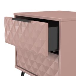 Anzio Matt Kobe Pink 2 Drawer Non-Extendable Bedside Table (H)574mm (W)450mm (D)395mm - thumbnail 4