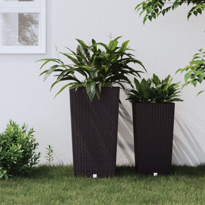 Berkfield Planter With Removable Inner Brown 21 / 49 L Pp Rattan - image 1