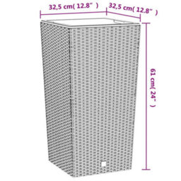 Berkfield Planter With Removable Inner Brown 21 / 49 L Pp Rattan - thumbnail 7