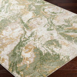 Livabliss San Francisco-Abstract Green Brown Yellow Taupe Modern Marble Living Dining Bedroom Rug 160 X 213 Cm Easy Care, Non Shedding - thumbnail 6