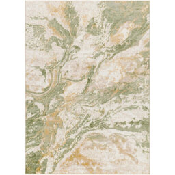 Livabliss San Francisco-Abstract Green Brown Yellow Taupe Modern Marble Living Dining Bedroom Rug 160 X 213 Cm Easy Care, Non Shedding - thumbnail 1