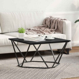Berkfield Coffee Table Black Oak 80X80X45 Cm Engineered Wood