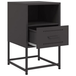 Berkfield Bedside Cabinet Black 36X39X60.5 Cm Steel - thumbnail 9