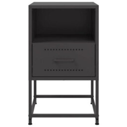 Berkfield Bedside Cabinet Black 36X39X60.5 Cm Steel - thumbnail 6