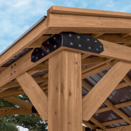 Backyard Discovery Norwood Cedar Wood Outdoor Patio Gazebo With Powerport 3.7 X 3.1M (12Ft X 10Ft) - thumbnail 5