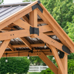 Backyard Discovery Norwood Cedar Wood Outdoor Patio Gazebo With Powerport 3.7 X 3.1M (12Ft X 10Ft) - thumbnail 3
