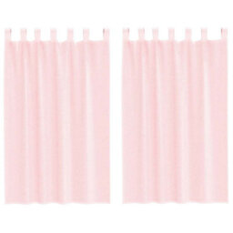 Berkfield Durable Voile Curtains With Loops 2 Pcs Light Pink 140X175 Cm - thumbnail 1