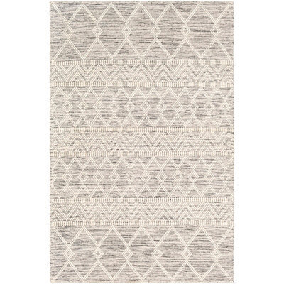 Livabliss Hygge-Hand Woven Charcoal White Wool Global Living Dining Bedroom Rug 91 X 152 Cm Easy Care, Non Shedding - image 1