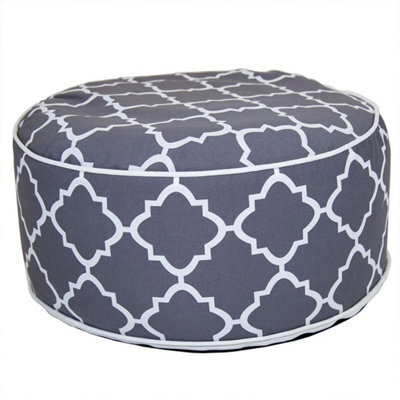 Indoor/outdoor Inflatable Foot Stool Pouffe Bean Bag - Grey - image 1