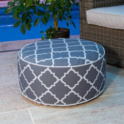 Indoor/outdoor Inflatable Foot Stool Pouffe Bean Bag - Grey - thumbnail 4