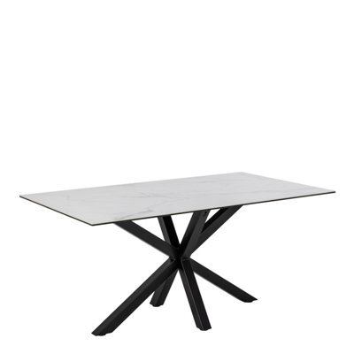 Furniture To Go Heaven Dining Table In Ceramic White (L) 160Cm Seats Up To 6 - image 1