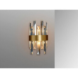 Luminosa Lighting Luminosa Grace 2 Light Wall Lamp Brushed Gold, Transparent, G9 - Uk Stock - thumbnail 3
