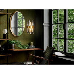 Luminosa Lighting Luminosa Grace 2 Light Wall Lamp Brushed Gold, Transparent, G9 - Uk Stock - thumbnail 2