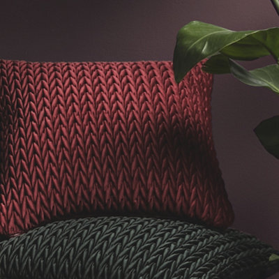 Laurence Llewelyn-Bowen Amory Luxe Red Velvet Filled Cushion - image 1