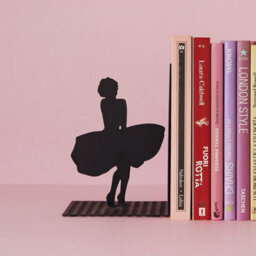 Balvi Marilyn Monroe Famous Skirt Lift Pose Silhoutte Black Metal Bookends - thumbnail 4