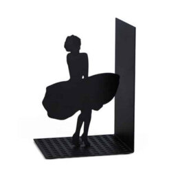 Balvi Marilyn Monroe Famous Skirt Lift Pose Silhoutte Black Metal Bookends - thumbnail 5