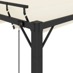 Berkfield Gazebo With Louvered Roof 3X3 M Cream Fabric And Aluminium - thumbnail 6