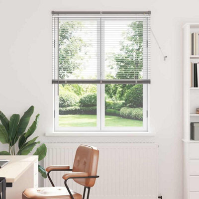 Berkfield Window Blind With Curtains Manual Silver Aluminium - image 1