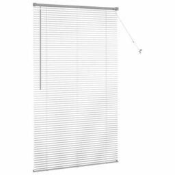 Berkfield Window Blind With Curtains Manual Silver Aluminium - thumbnail 6