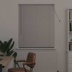 Berkfield Window Blind With Curtains Manual Silver Aluminium - thumbnail 3