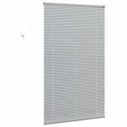 Berkfield Window Blind With Curtains Manual Silver Aluminium - thumbnail 7
