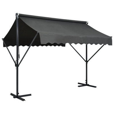 Walplus Free Standing Awning Garden Sun Shade Canopy Gazebo For Back Door, Porch, Patio 300X300 Cm Anthracite - image 1