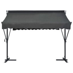 Walplus Free Standing Awning Garden Sun Shade Canopy Gazebo For Back Door, Porch, Patio 300X300 Cm Anthracite - thumbnail 2