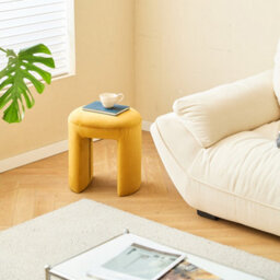 Nordlys Yellow Velvet Living Room Pouf Countryside Style Living Room - thumbnail 5