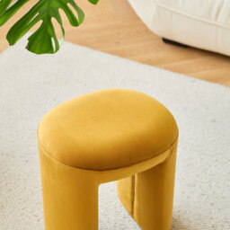 Nordlys Yellow Velvet Living Room Pouf Countryside Style Living Room - thumbnail 8