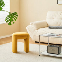 Nordlys Yellow Velvet Living Room Pouf Countryside Style Living Room - thumbnail 9