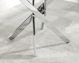 Furniturebox Uk Novara Grey Concrete Effect Round Dining Table & 4 Navy Pesaro Silver Chairs - thumbnail 7