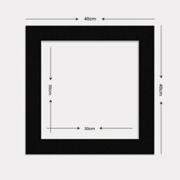 Ak Frames 40X40Cm Black Picture Mounts To Fit 30X30Cm Aperture Size - Mount Board Only (No Frame Included) - thumbnail 3