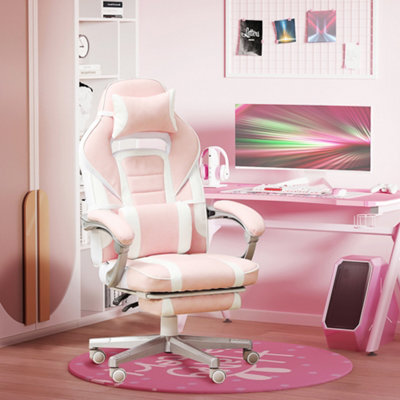 Homcom Pu Leather Gaming Chair With Footrest 150 Degree Reclining Back - image 1