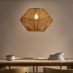 Wyld And Coco Earthloom Pendant Lamp - Handwoven Paper Rope Shade, Natural Boho Ceiling Light, W45 X H112Cm - thumbnail 2