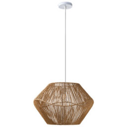 Wyld And Coco Earthloom Pendant Lamp - Handwoven Paper Rope Shade, Natural Boho Ceiling Light, W45 X H112Cm - thumbnail 4