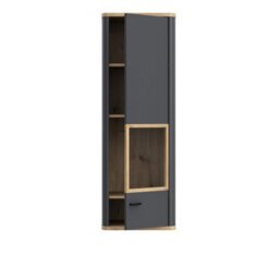 Furniture To Go Klara Display Cabinet With 1 Glass Door In Grey And Oak - thumbnail 4